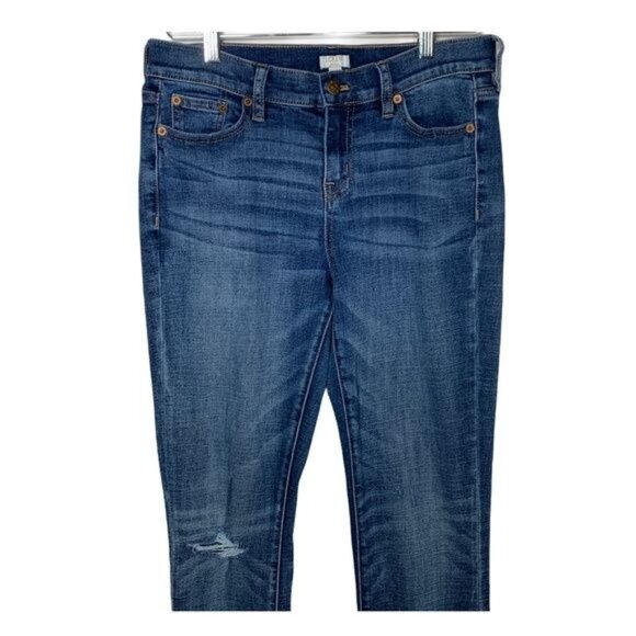 J.Crew Distressed Skinny Stretch Blue Jeans Women’s 26 - Picture 3 of 10
